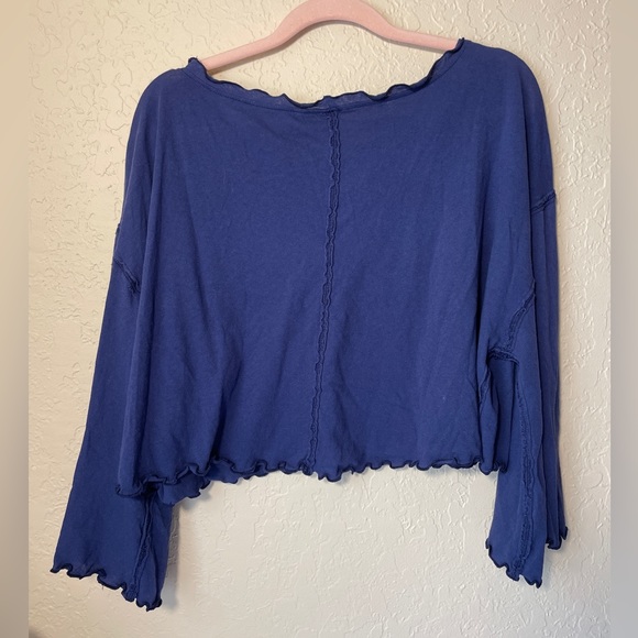 Free People Navy Blue Long Sleeve Shirt - Picture 4 of 4